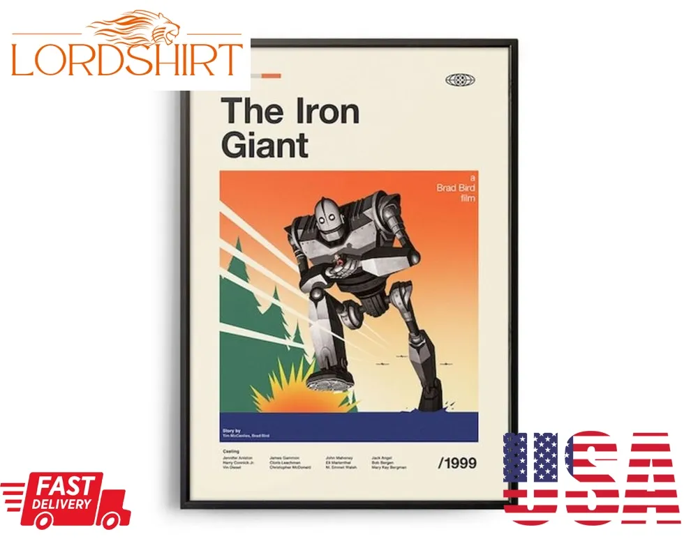 The Iron Giant Vintage Movie Print Retro Movie Poster Midcentury Modern Retro Tv Show Poster Minimal Movie Art Best Movies Of All Time