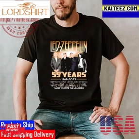 The Led Zeppelin 55 Years 1968 2023 Signatures Thank You For The Memories Vintage T Shirt