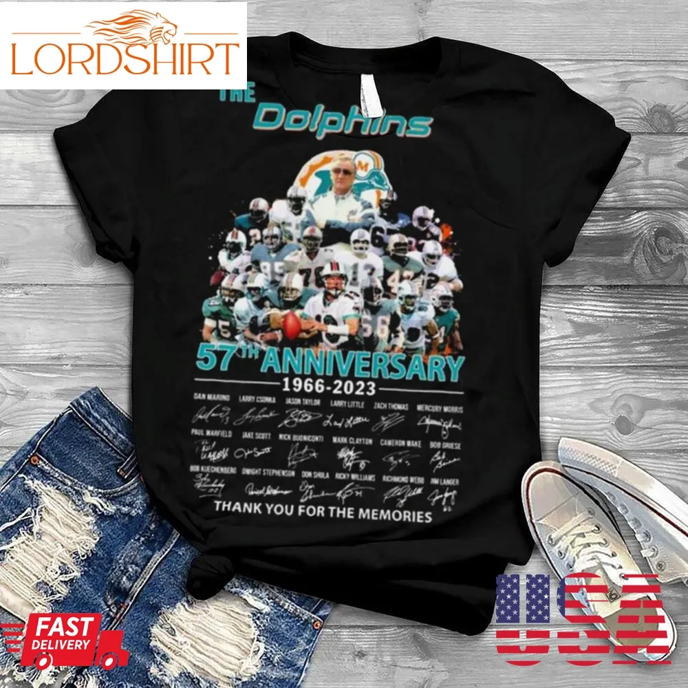 The Miami Dolphins 57Th Anniversary 1966 2023 Thank You For The Memories Signatures Shirt