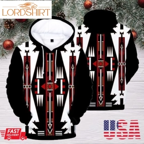 The Native American Costume Pattern Red Pullover And Zippered Hoodies Custom 3D Graphic Printed 3D Hoodie All Over Print Hoodie For Men For Women