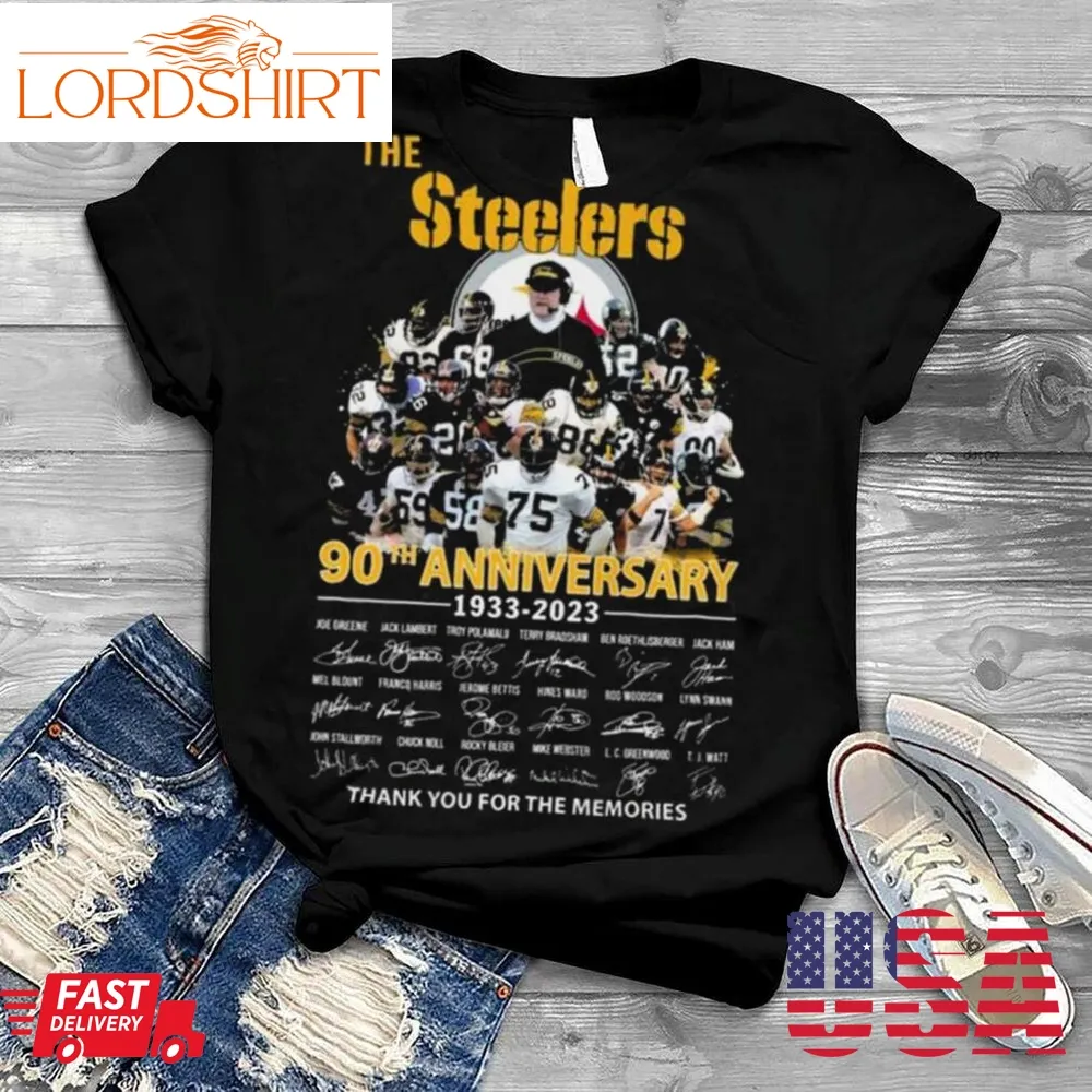 The Pittsburgh Steelers 90Th Anniversary 1933 2023 Thank You For The Memories Signatures Shirt