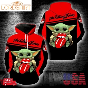 The Rolling Stones Baby Yoda Full Print K1390 Hoodie And Zipper