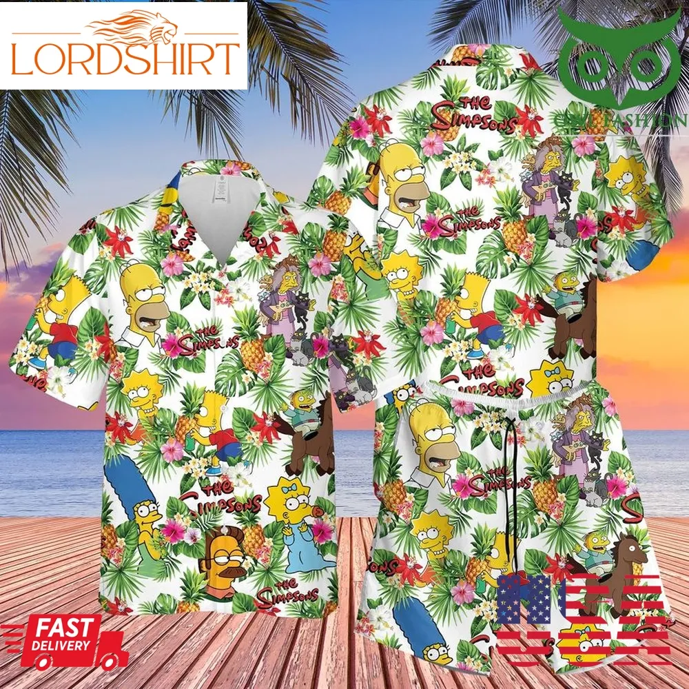 The Simpsons Aloha Tropical Characters Summer Beach Hawaiian Outfit