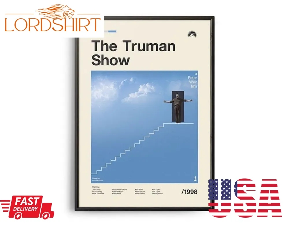 The Truman Show Vintage Movie Print Retro Movie Poster Midcentury Modern Retro Tv Show Poster Minimal Movie Art Best Movies Of All Time