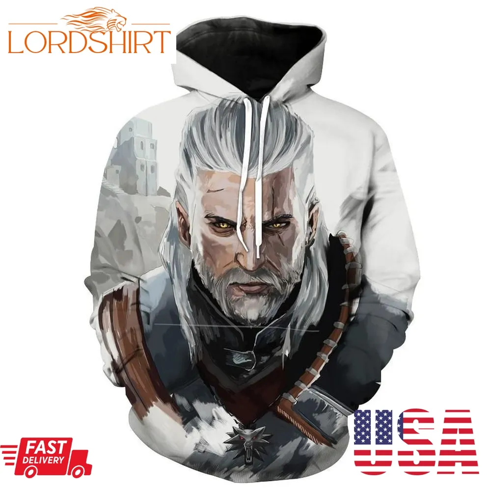 The Witcher Geralt Face And Hoodie 3D