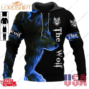 The Wolf Blue Style Hoodie 3D