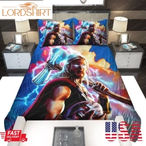 Thor Love And Thunder Poster Thor And Strombreaker Bedding Set