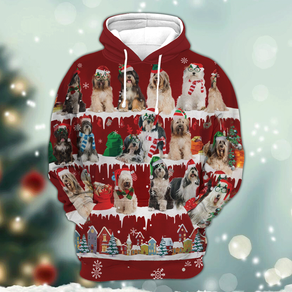 Tibetan Terrier Snow Christmas 3D Hoodie