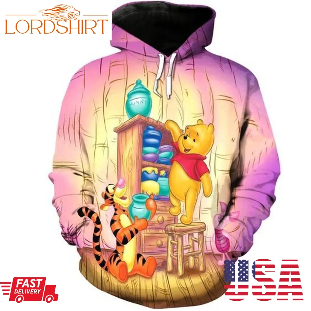 Tiger And Pooh Pullover And Zip Pered Hoodies Custom 3D Graphic Printed 3D Hoodie All Over Print Hoodie For Men For Women