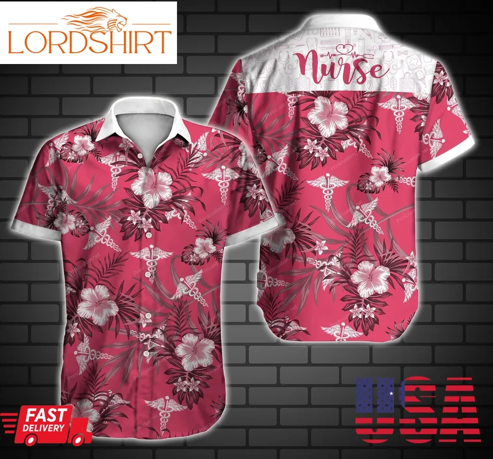 Tlab Nurse Hawaii Shirt 3 Summer Button Up Shirt For Men Beach Wear Short Sleeve Hawaii Shirt