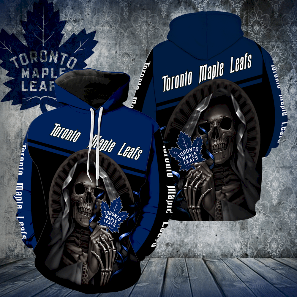 Toronto Maple Leafs Skull New All Over Print V1236 Hoodie