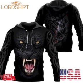 Tribal Afirca Panther Black Pullover And Zippered Hoodies Custom 3D Graphic Printed 3D Hoodie All Over Print Hoodie For Men For Women