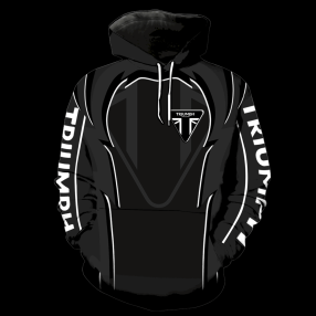 Triumph Skull Black 2019 Full Over Print 1218 Hoodie Zipper