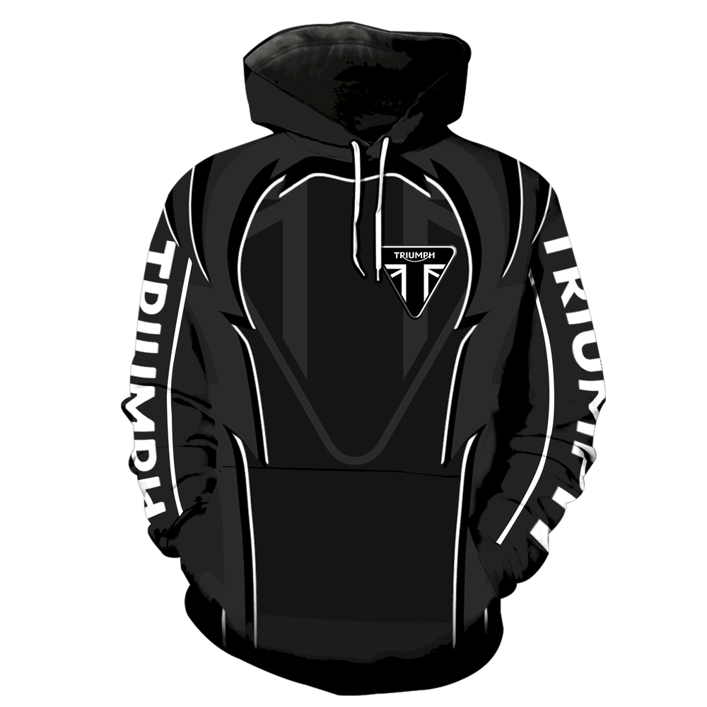 Triumph Skull Black 2019 Full Over Print 1218 Hoodie Zipper