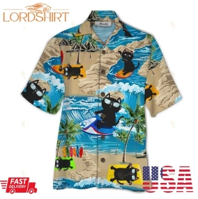 Tropical Summer Aloha Hawaiian Shirt Cat Hd Nq06