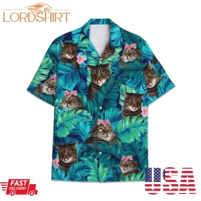 Tropical Summer Aloha Hawaiian Shirt Cat Hn Nq01