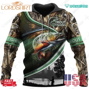 Trout Fishing 3D Full Printing Hoodies Zip Hoodie Sweatshirt Tank Top T Shirt