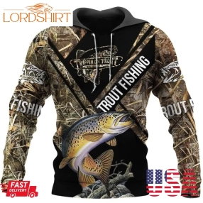 Trout Fishing 3D Hoodie Best Trout Cool Fishing Gifts For Dad