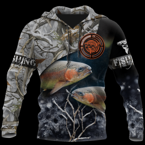 Trout Fishing Ice 3D Full Printing Hoodies Zip Hoodie Sweatshirt Tank Top T Shirt