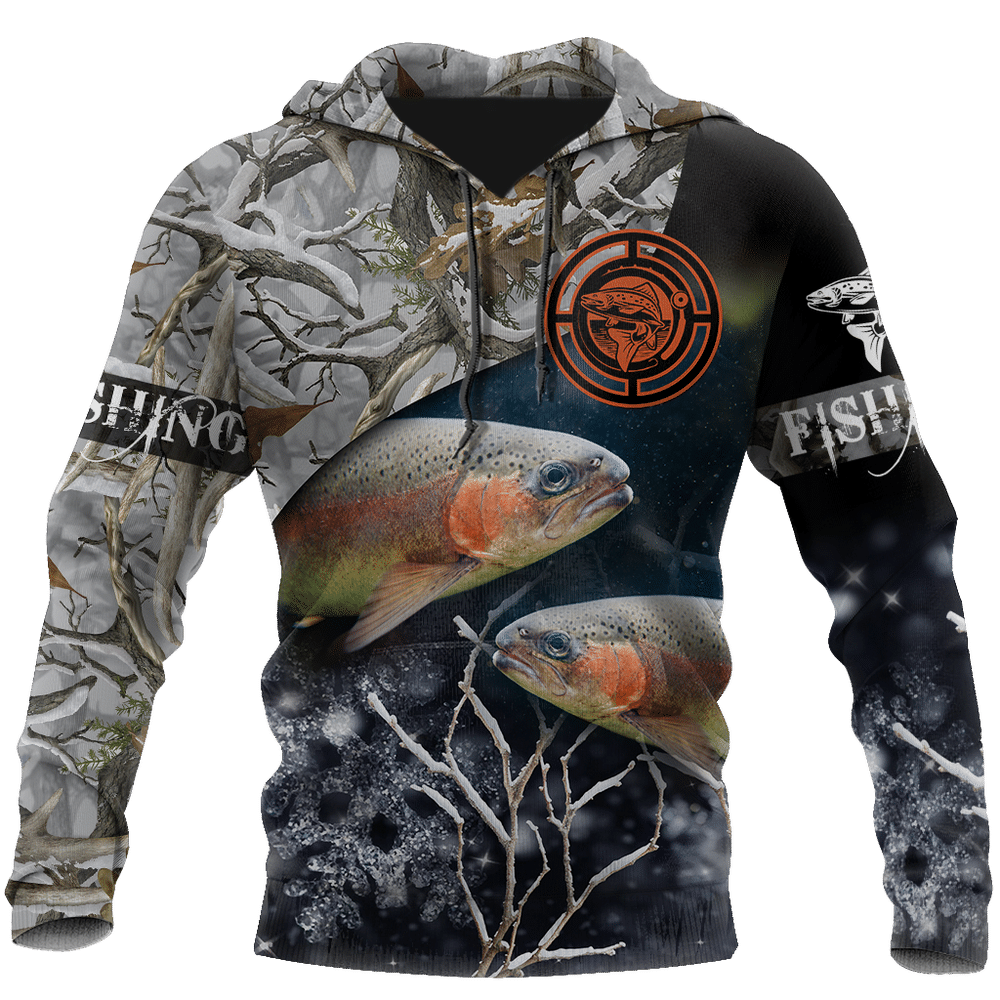 Trout Fishing Ice 3D Full Printing Hoodies Zip Hoodie Sweatshirt Tank Top T Shirt