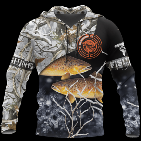 Trout Ice Fishing 3D All Over Printed Hoodie Zip Hoodie Sweatshirt T Shirt Fishing 3D Full Printing Shirt