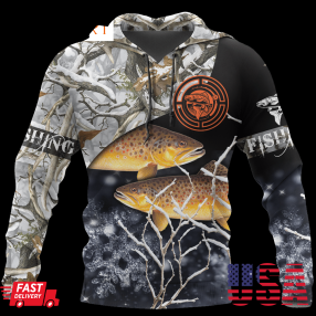 Trout Ice Fishing 3D All Over Printed Hoodie Zip Hoodie Sweatshirt T Shirt Fishing 3D Full Printing Shirtpng