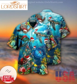 Turtle Love Christmas And Ocean Limited Hawaiian Shirt