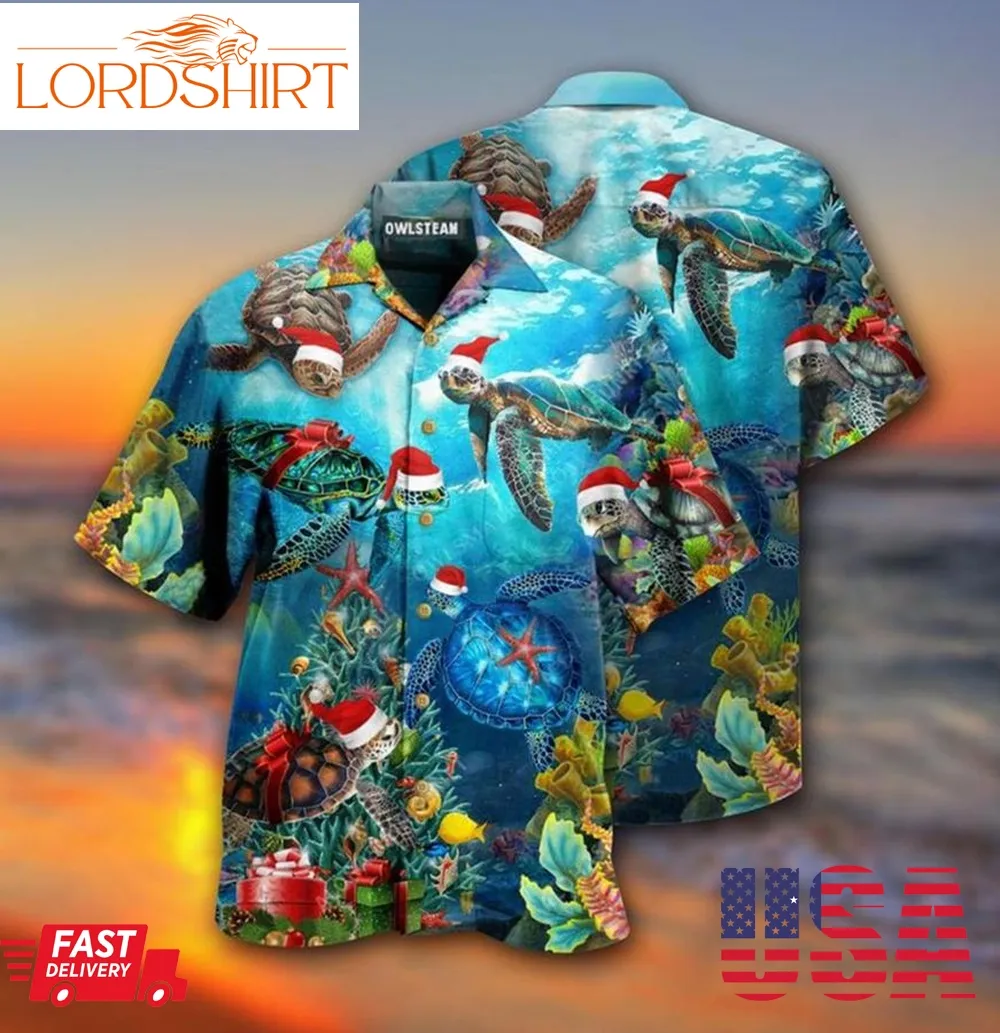 Turtle Love Christmas Ocean Hawaiian Shirt