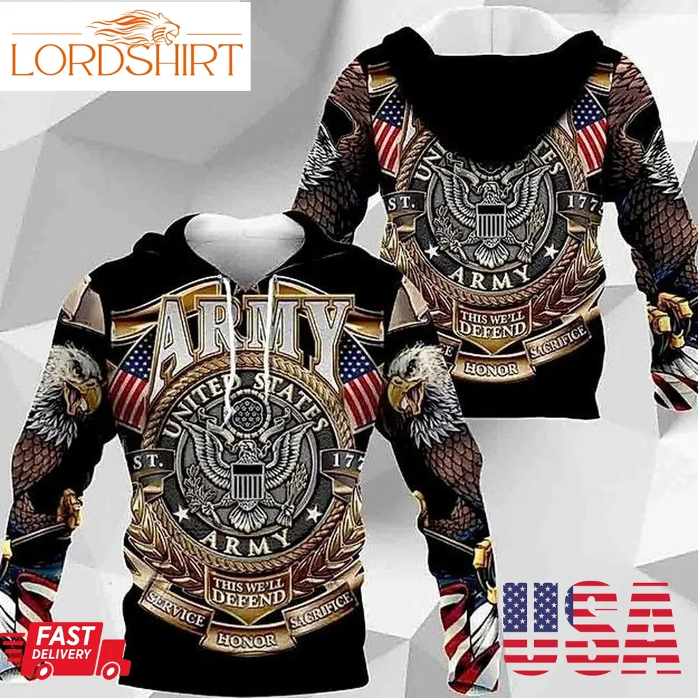 Usarmy 3D Hoodie For Men For Women All Over Printed Hoodie