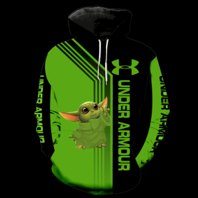 Under Armour Baby Yoda Green New Full All Over Print V1485 Hoodie Zipper