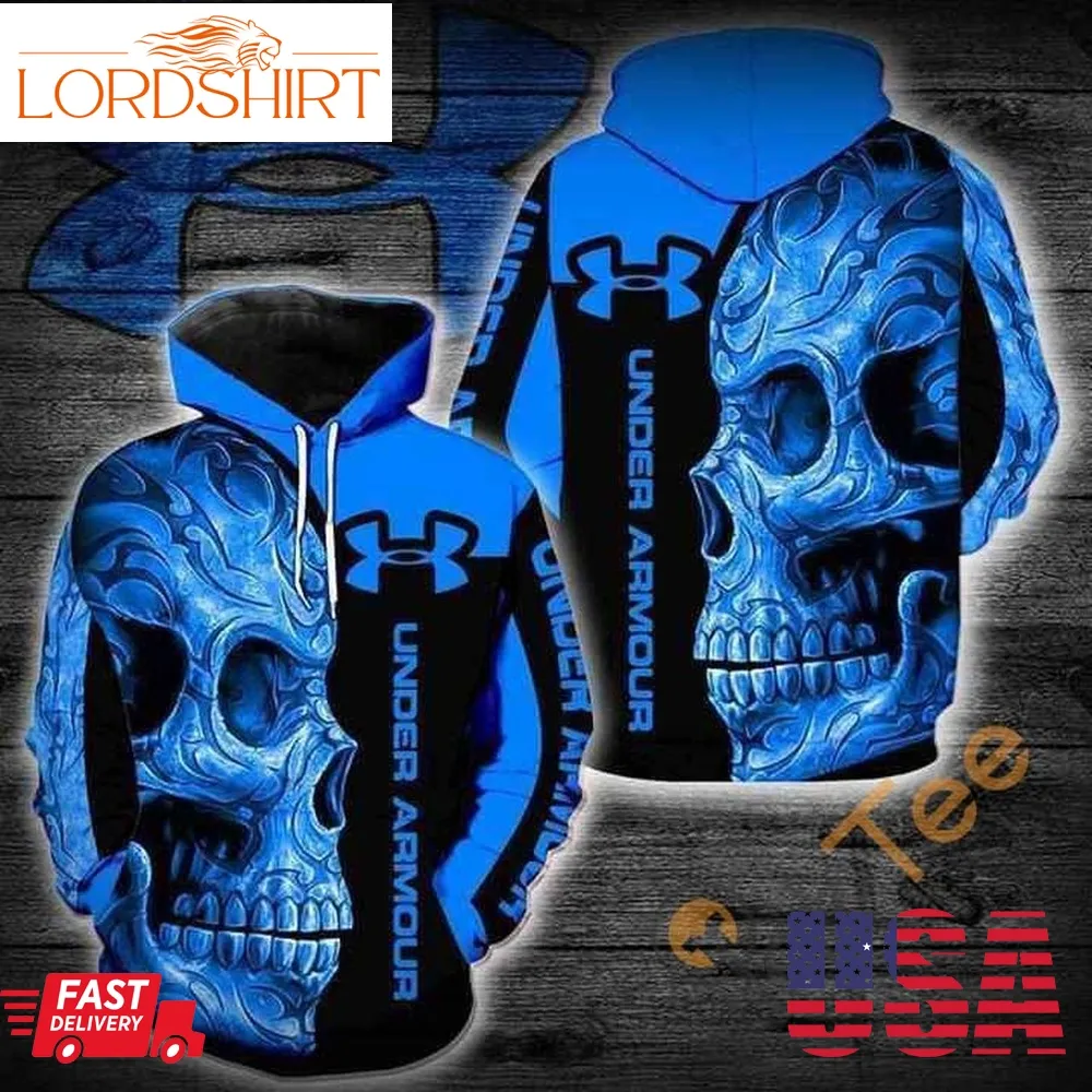 Under Armour Blue Skull Hoodie 3D