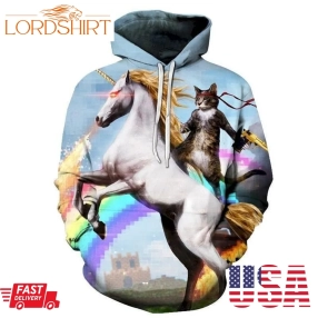 Unicorn Cat 3D Hoodie Sweatshirt Pullover