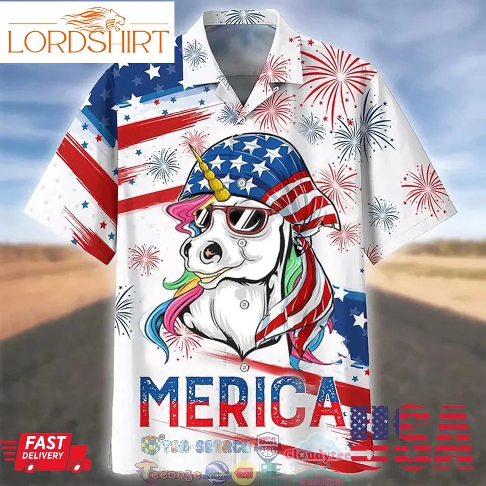 Unicorn Merica 4Th Of July Hawaiian Shirt  Saleoff