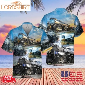 Union Pacific Big Boy Aop Hawaiian Shirt Pre11135, Hawaiian Shirt, Beach Shorts, One Piece Swimsuit, Polo Shirt, Personalized Shirt, Funny Shirts