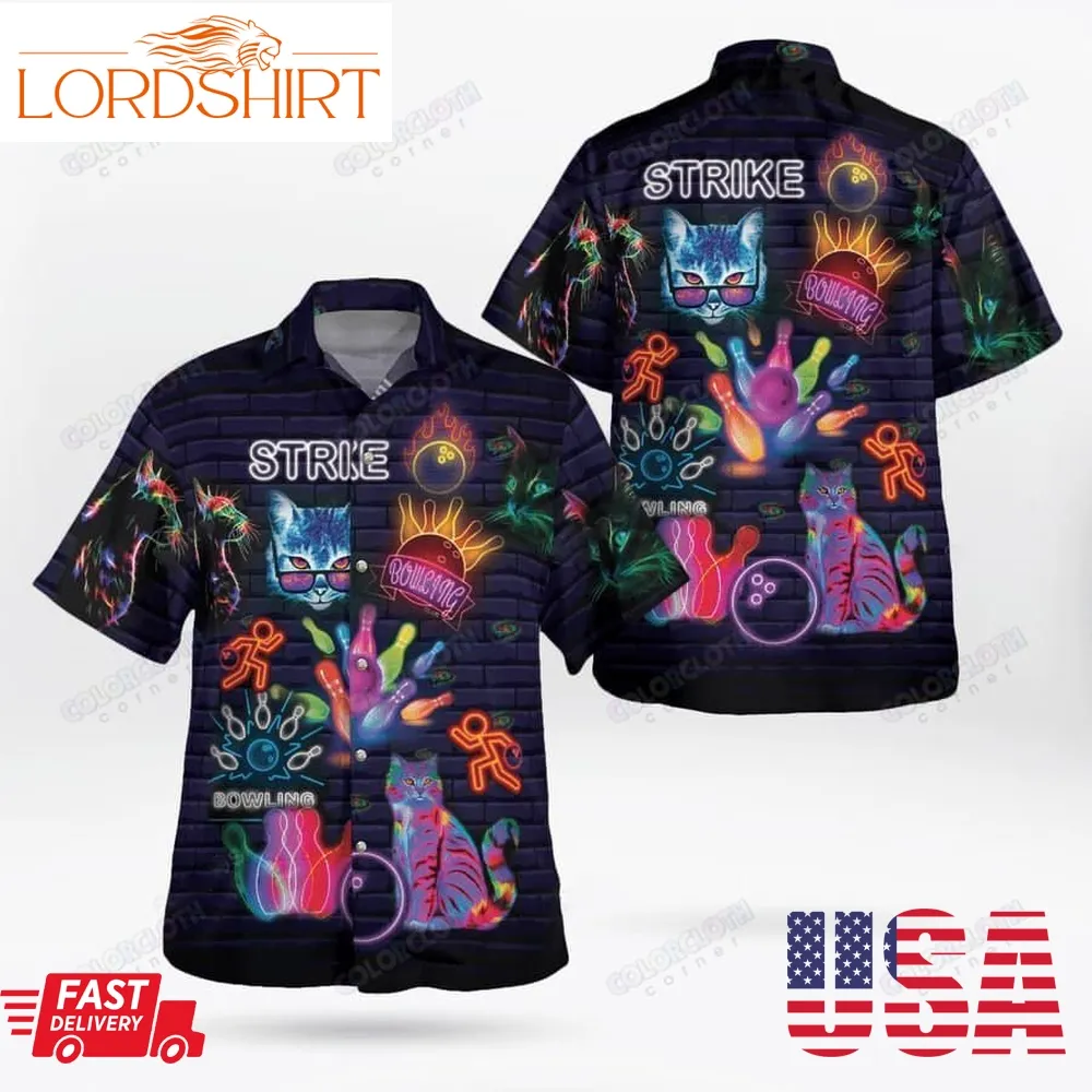 Uniques Bowling Shirts   Rolling With My Homies Cats Bowling Hawaiian Shirt Tv057777