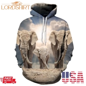 United Elephant Family 3D Sweatshirt Hoodie Pullover