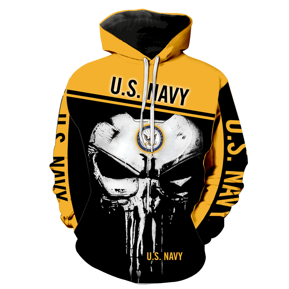 United States Navy Punisher New Skull Full All Over Print K1224 Hoodie Zipper