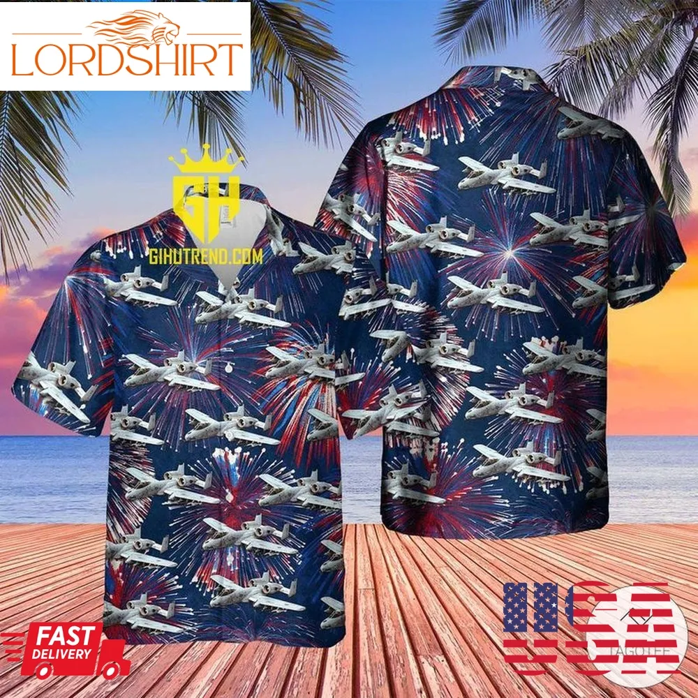 Us Air Force Fairchild Republic A 10 Thunderbolt Ii 4Th Of July Hawaiian Shirt And Hawaiian Shorts