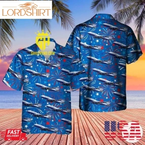 Us Airlines 4 Boeing 747 422 4Th Of July Hawaiian Shirt And Hawaiian Shorts