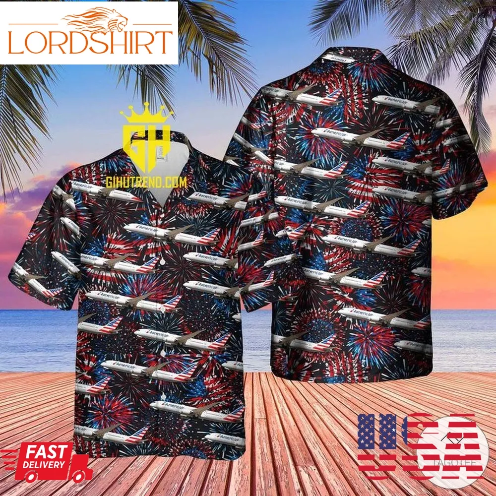 Us Airlines Boeing 787 9 Dreamliner 4Th Of July Hawaiian Shirt For Fans