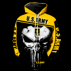 Us Army Punisher Skull Full Print K1219 Hoodie And Zipper Men Women