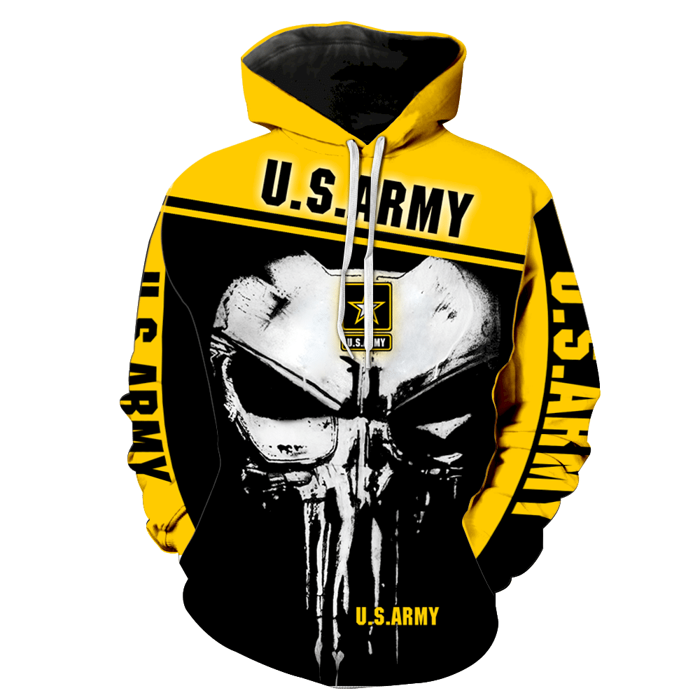 Us Army Punisher Skull Full Print K1219 Hoodie And Zipper Men Women