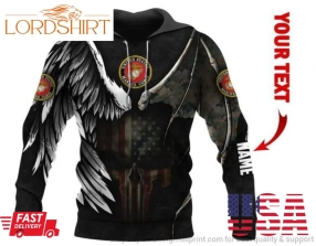 Us Marine Corps Skull Angel And Devil Personalized Unisex Hoodie Hg