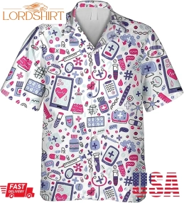 V Decorparks Nurse Hawaiian Shirt For Men   Button Down Shirt Men Short Sleeve   Doctor Mens Hawaiian Shirts 3
