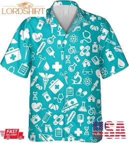 V Decorparks Nurse Hawaiian Shirt For Men   Button Down Shirt Men Short Sleeve   Doctor Mens Hawaiian Shirts 4