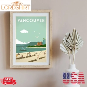 Vancouver Poster  Vintage Travel Poster   Minimalist Art Prints  Travel Gifts  Travel Art Deco Posters  Wall Hangings  Canada Print