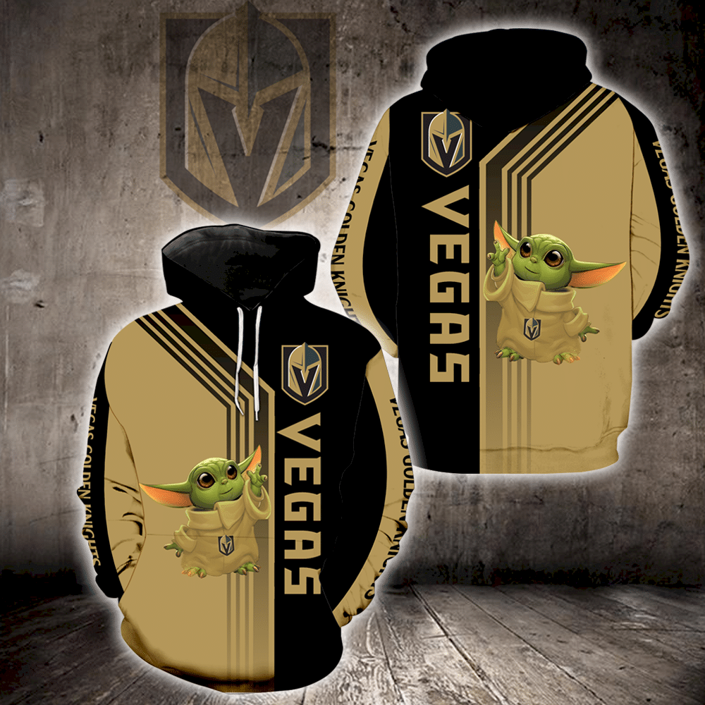 Vegas Golden Knights Baby Yoda Full Print V1544 Hoodie And Zipper