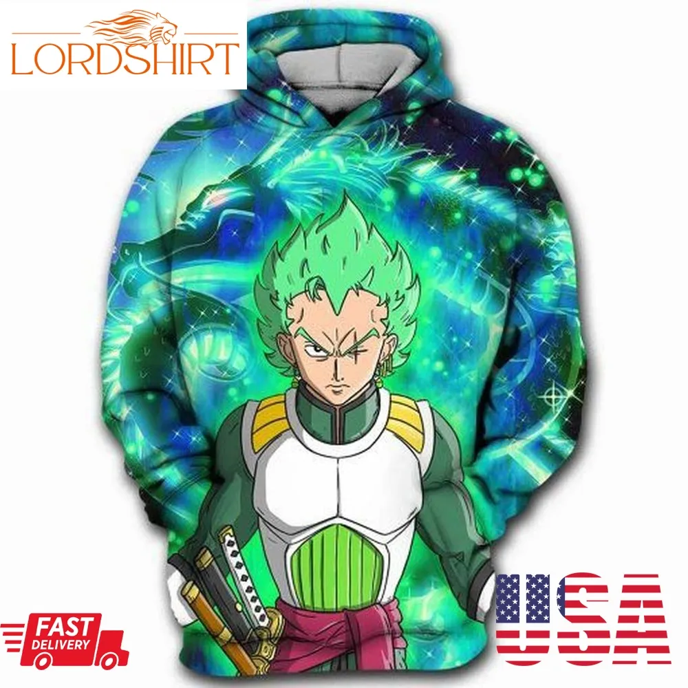 Vegeta Roronoa Zoro One Piece Dragon Ball Z Men And Women 3D Full Printing Hoodie Zip Hoodie Sweatshirt T Shirt Vegeta Dragon Ball Z 3D Full Printing Hoodie Shirt