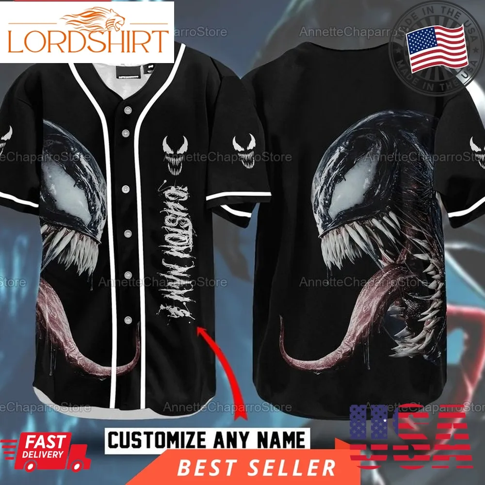 Venom Custom Name Halloween Baseball Jersey