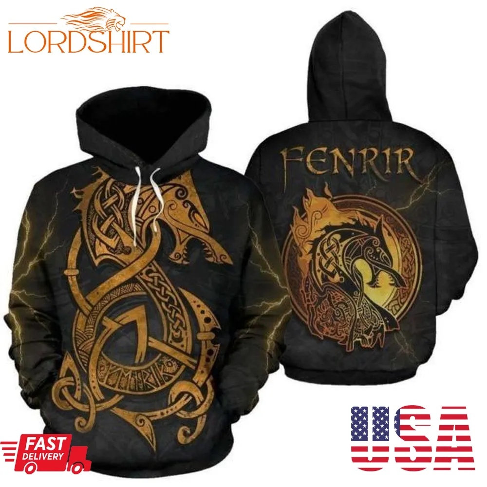 Viking Fenrir Storm Men And Women 3D Full Printing Hoodie Shirt Viking Fenrir Storm 3D Full Printing Shirt Viking 3D All Over Printed Shirt 2020